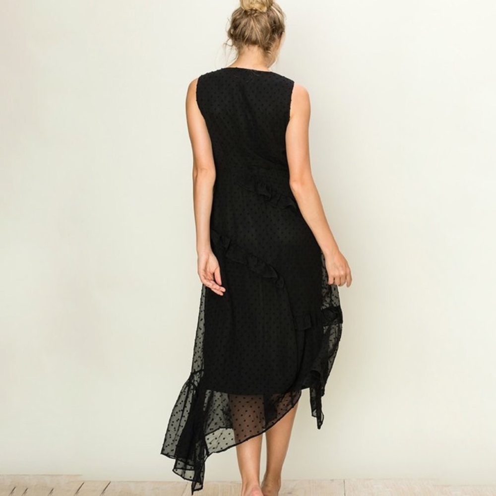 Dotted Midi Ruffle Dress - Picture 2 of 4